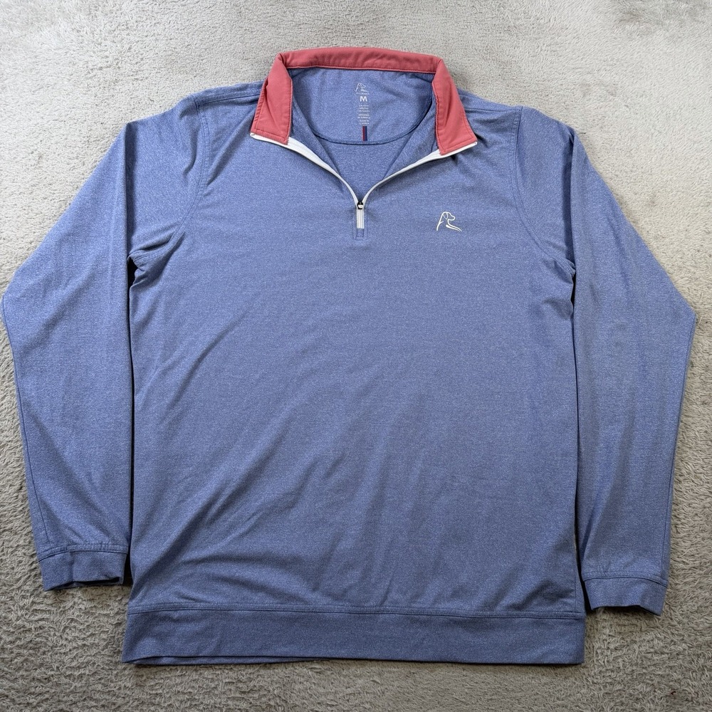 Rhoback Pullover Mens Medium Blue 1/4 Zip Performance Stretch Golf Active